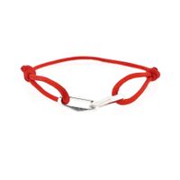 Forever Knots® Handmade Red Satin Bracelet with Silver Link