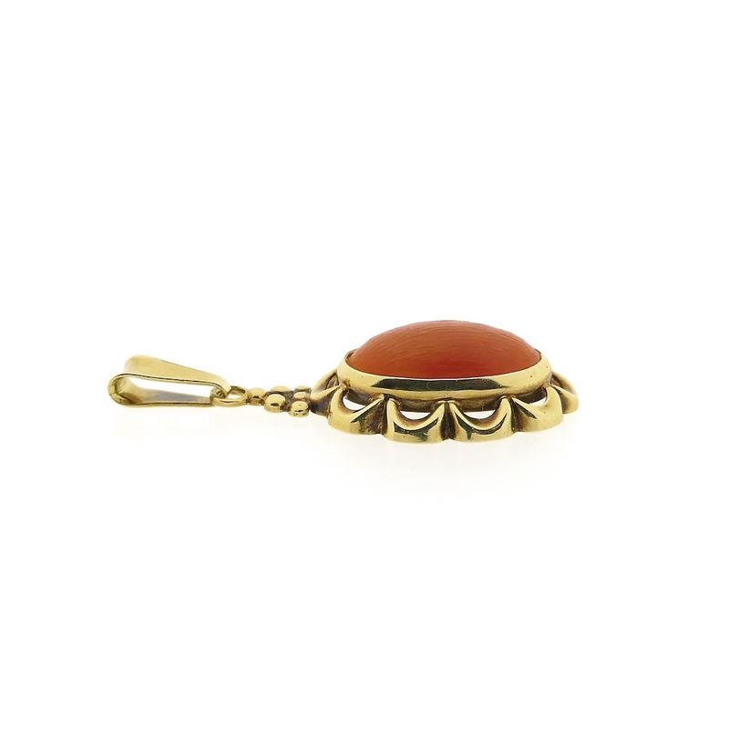 Image 8 of Gold pendant with red coral | Vintage