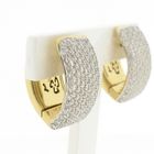 Image 3 of Gold stud earrings pavé set with diamonds