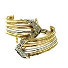 Image 4 of Bicolor gold stud earrings with diamonds | 0.08 ct.