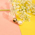 Image 2 of Gold pendant with pearl and diamonds; 0.035 ct.