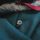 Image 2 of Vintage gold ring with sapphire and diamonds 0.04 ct.