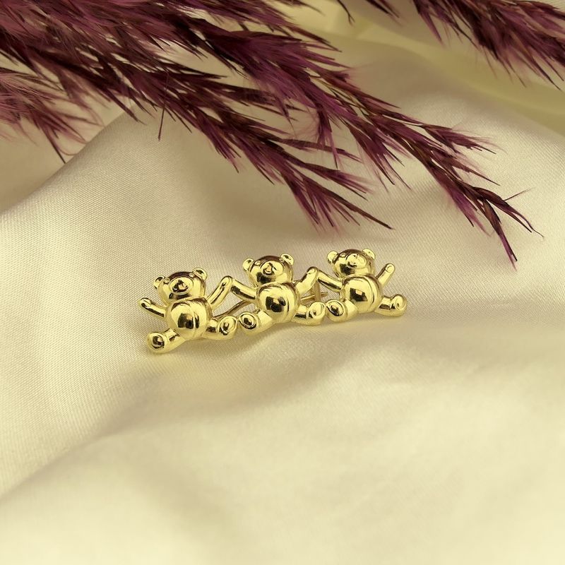 Image 7 of Gold brooch with bears