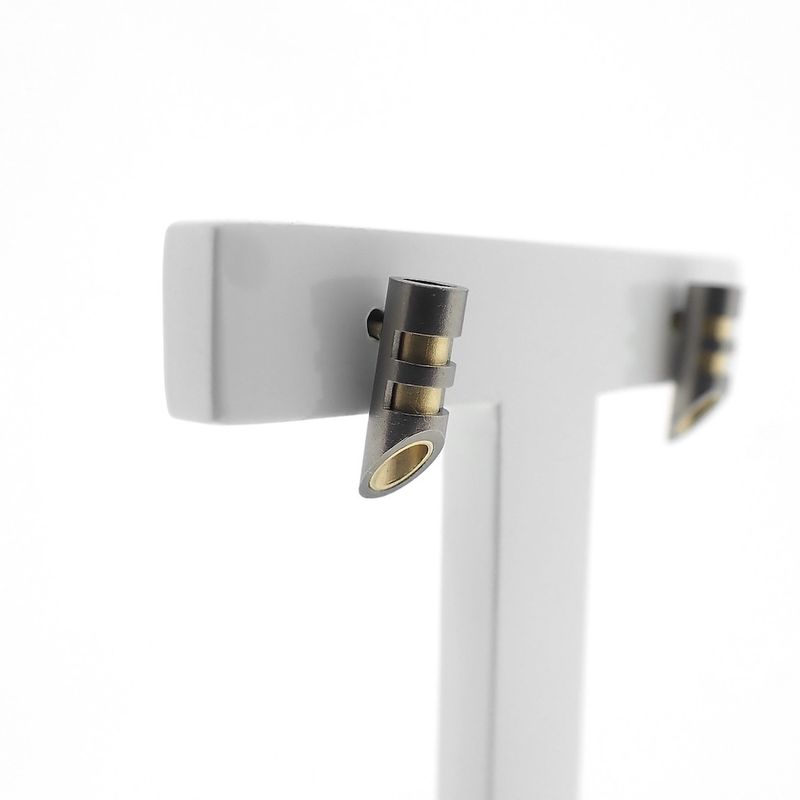 Image 6 of Gold stud earrings with titanium