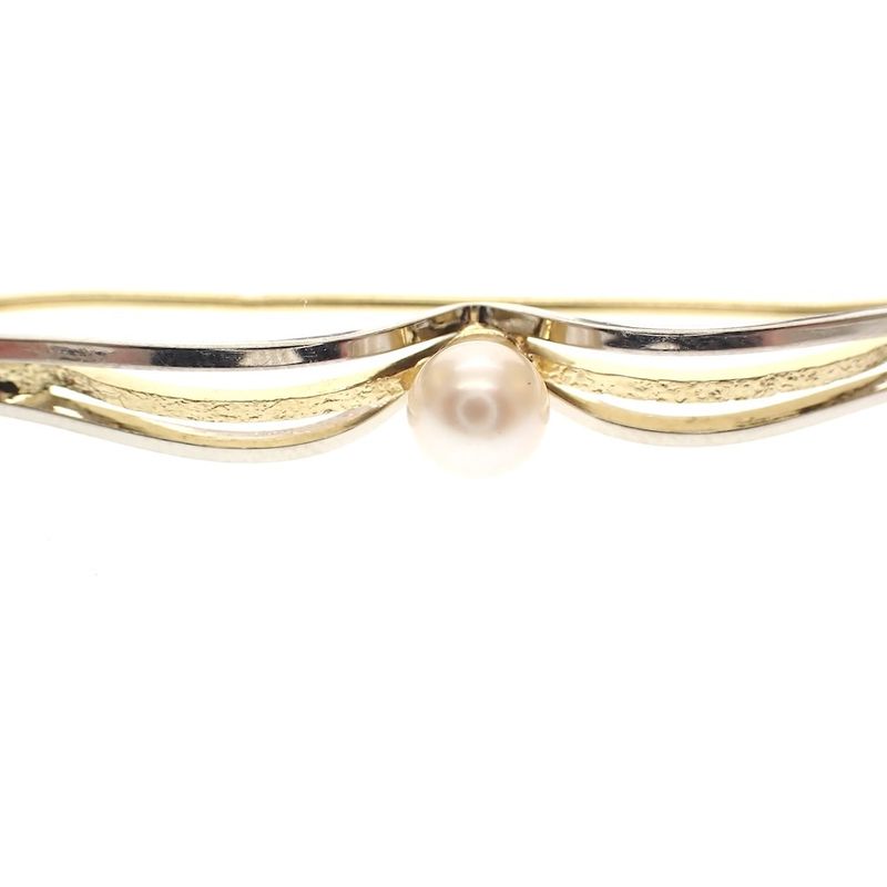 Image 3 of Two-tone gold brooch with pearl