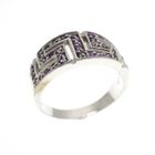 Image 1 of Silver ring with meander motif of zirconia