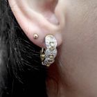 Image 8 of Bicolor earrings with diamond; 0.48 ct.