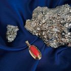 Image 2 of Gold pendant with red coral | Vintage