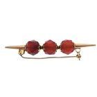 Image 5 of Vintage gold brooch with carnelian