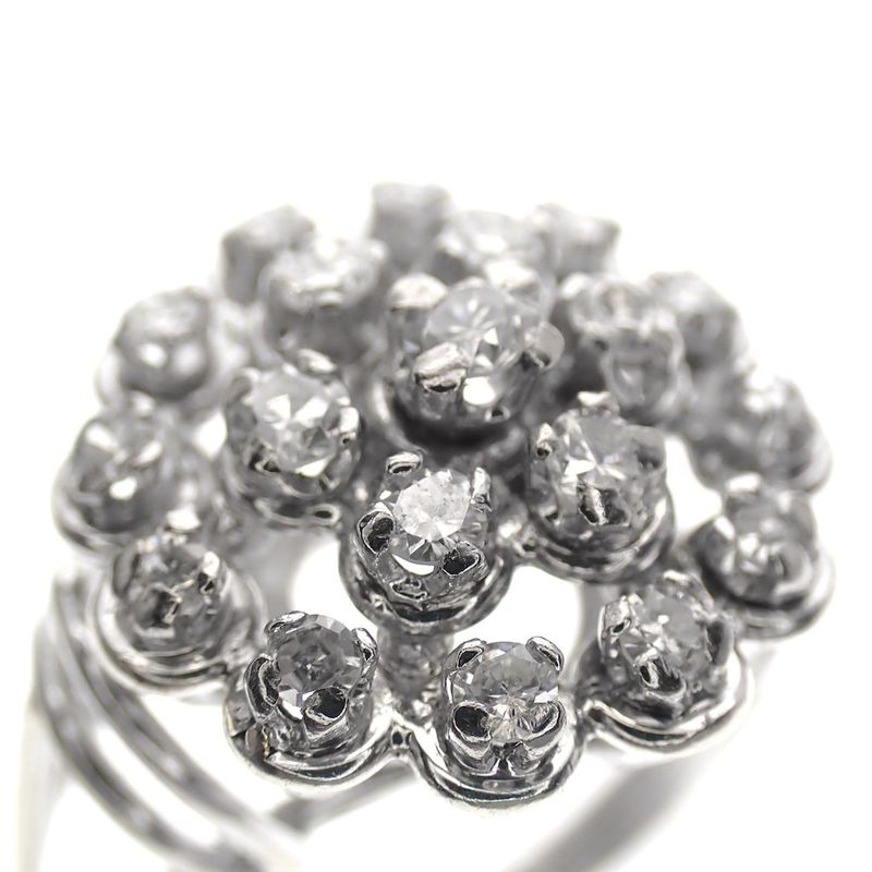 Image 4 of 18 carat white gold cocktail ring with 0.66 ct diamond.