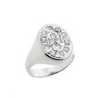 Image 1 of White gold oval signet ring with diamonds 0.86 ct.
