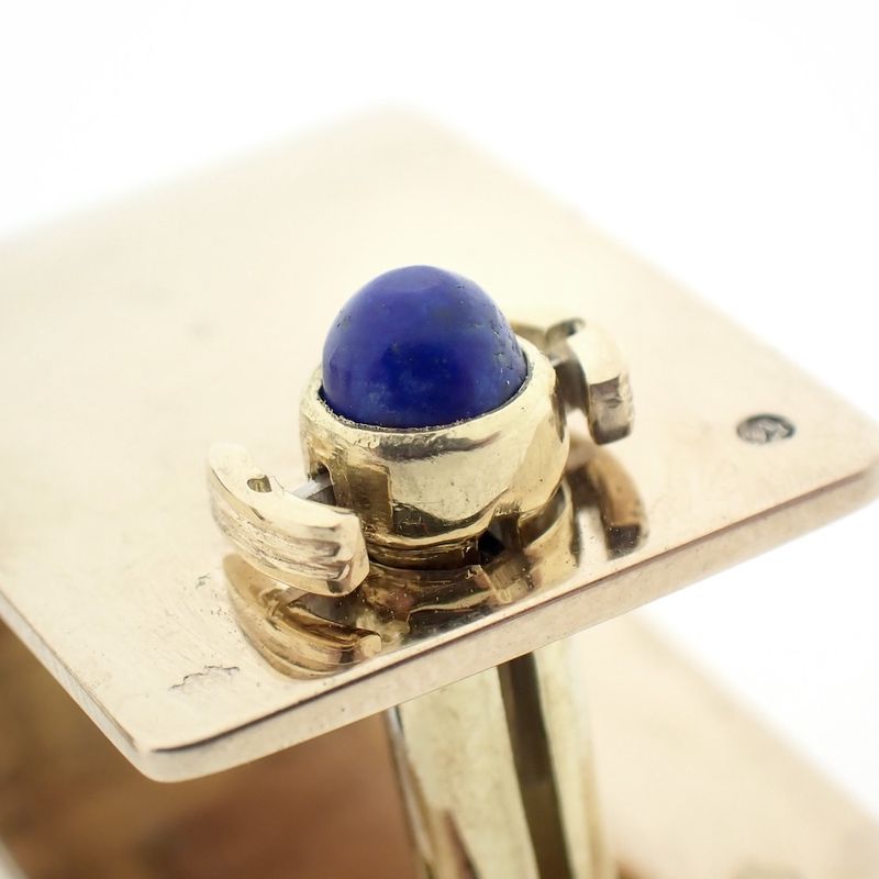 Image 3 of Gold cufflinks with Lapis lazuli stones