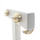Image 4 of Bicolor gold stud earrings hemisphere | Diamond 0.04 ct.