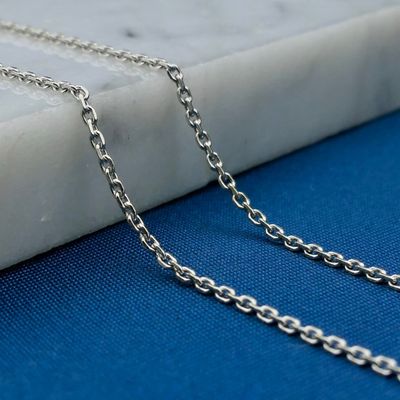 Image 2 of White gold anchor link necklace