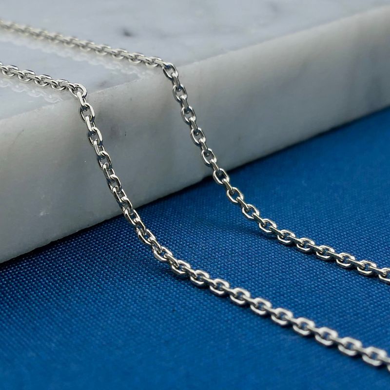 Image 2 of White gold anchor link necklace