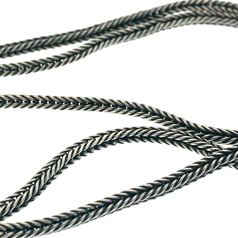 Image 4 of Silver long snake link necklace | 89 cm