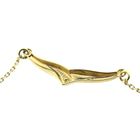 Image 6 of Gold anchor link necklace with a fixed pendant; diamond 0.005 ct. | 43.5 cm