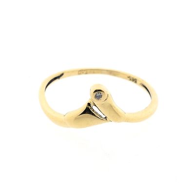 Golden solitaire ring with diamond; 0.005 ct. Image 2 of Golden solitaire ring with diamond; 0.005 ct.