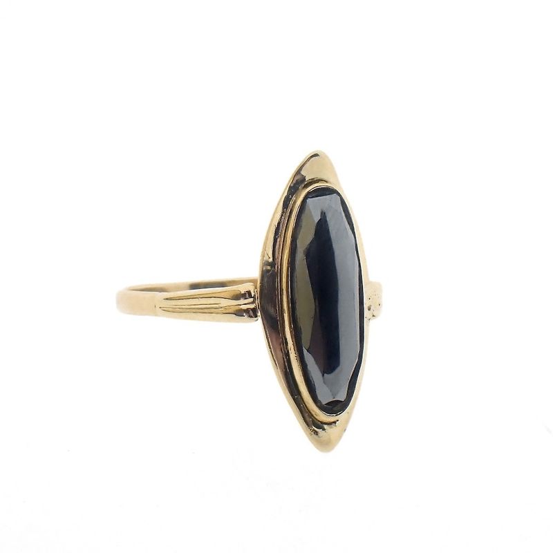 Image 7 of Gold ring with hematite stone | Vintage