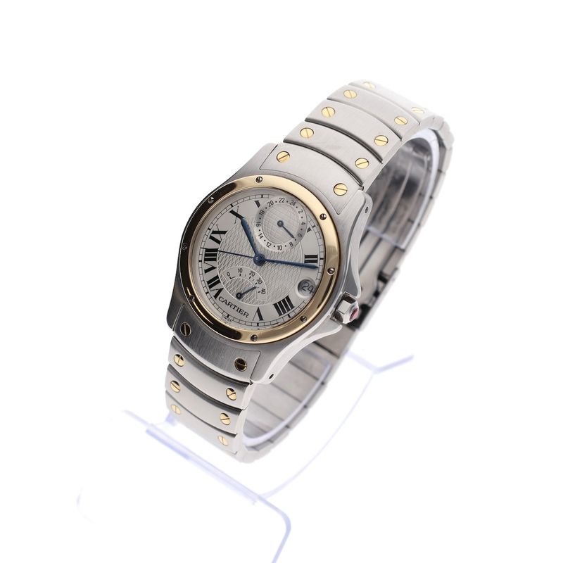 Image 13 of Cartier Santos Ronde Aviator '150 Years Limited Edition' W20038R3; Automatic watch with GMT