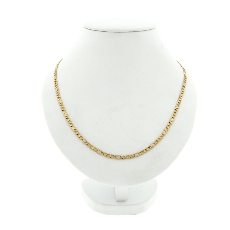 Image 3 of Two-tone gold Figaro link chain | 51.5 cm