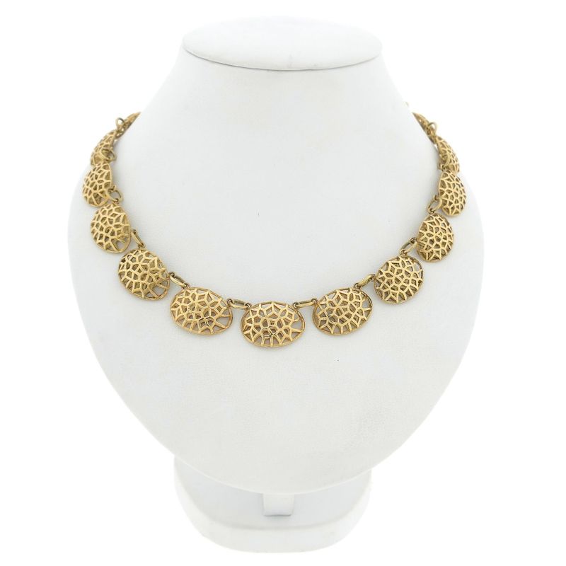 Image 1 of Vintage gold fantasy link necklace