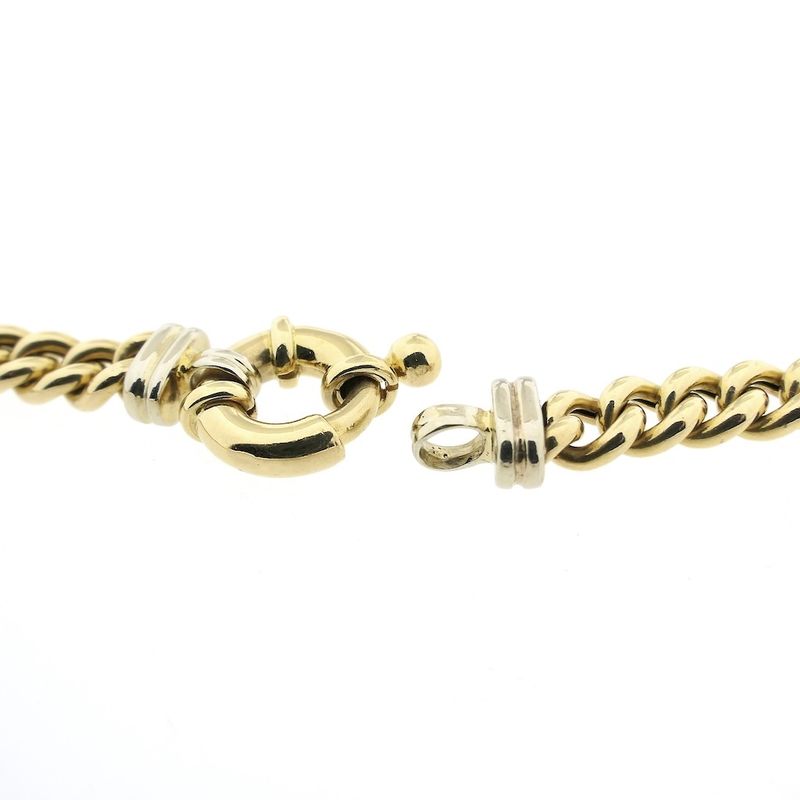Image 5 of Two-tone gold gourmet link necklace; 46 cm | Robust