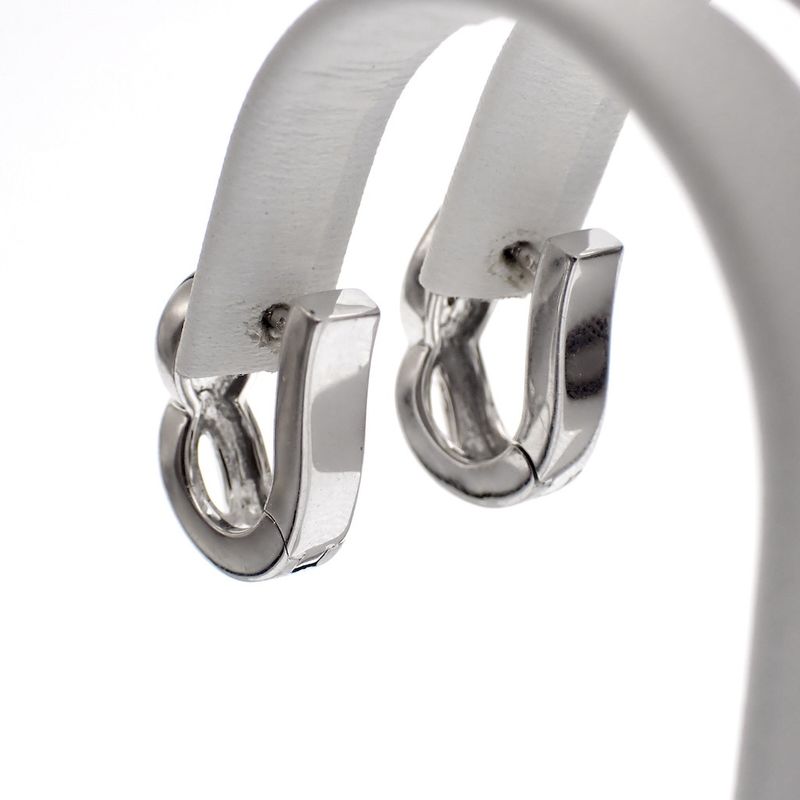 Image 4 of White gold earrings set with 0.12 ct. diamonds | Flame