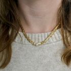 Image 9 of Gold foxtail link necklace with diamonds; 0.52 ct.