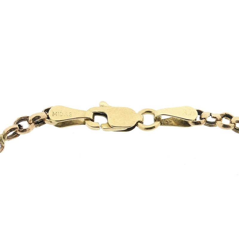 Image 4 of Two-tone gold jasseron link bracelet with Nazar (Lucky Eye); 19 cm | Midas