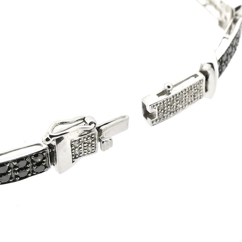 Image 4 of White gold bracelet with black moissanite and diamonds; 1.25 ct.