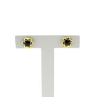 Vintage gold stud earrings with garnet