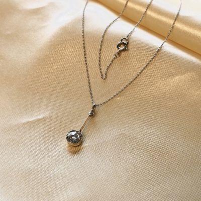 Image 2 of White gold necklace with pendant; Amsterdam rose diamond; 0.50 ct. | 45.5 cm