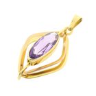 Image 8 of Bicolor Gold Pendant with Synthetic Purple Gemstone