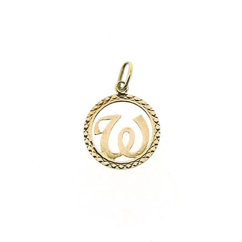 Image 1 of Rose gold pendant; Letter W