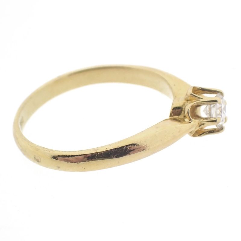 Image 7 of Gold solitaire ring with diamond; 0.17 ct.
