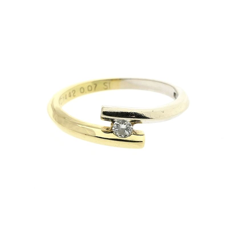 Image 3 of Two-tone gold ring with diamond | 0.07 ct.