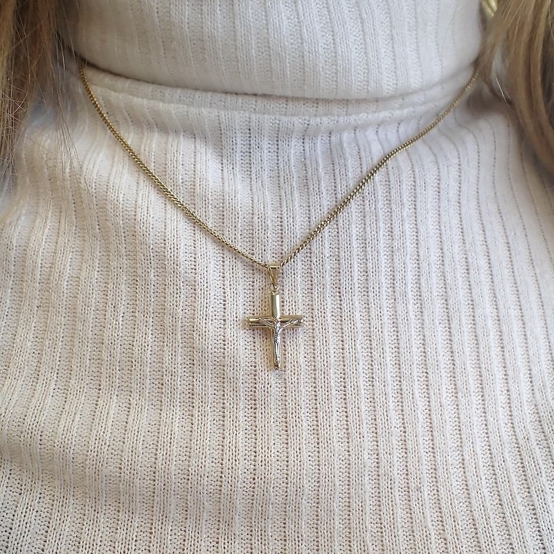 Image 3 of Bicolor gold cross with corpus