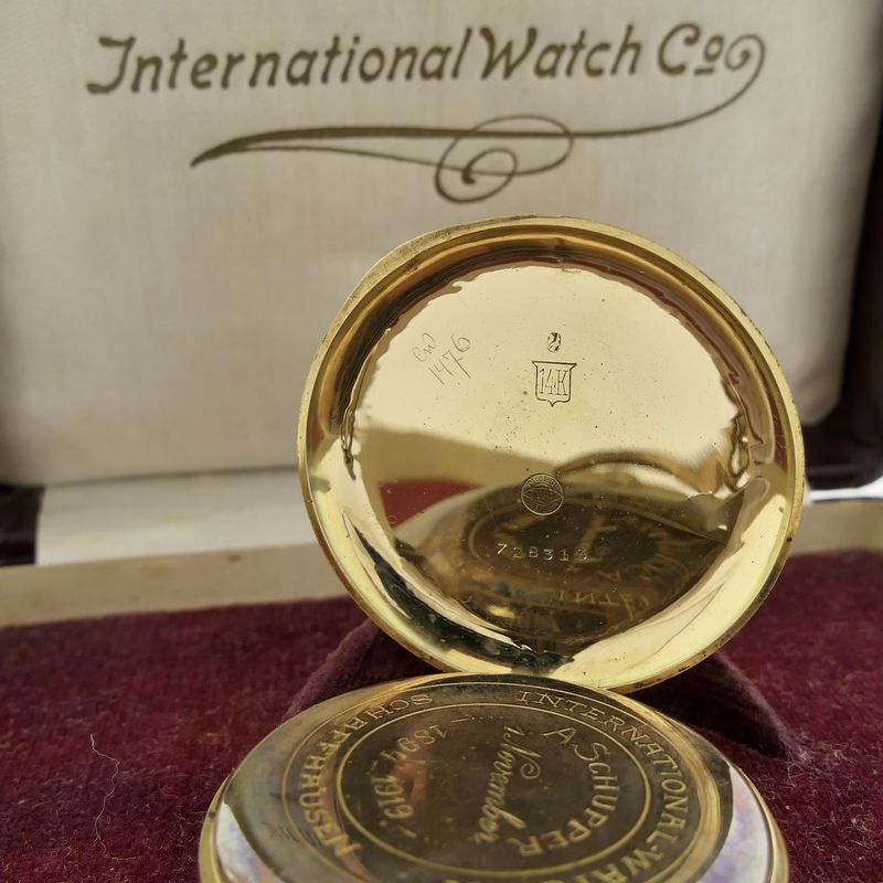 Image 11 of Antique 14k gold IWC pocket watch from 1919