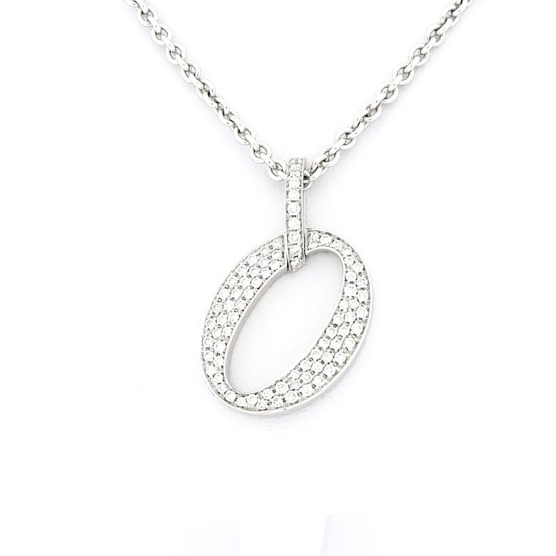 Image 2 of White gold pendant with diamonds; 0.83 ct.