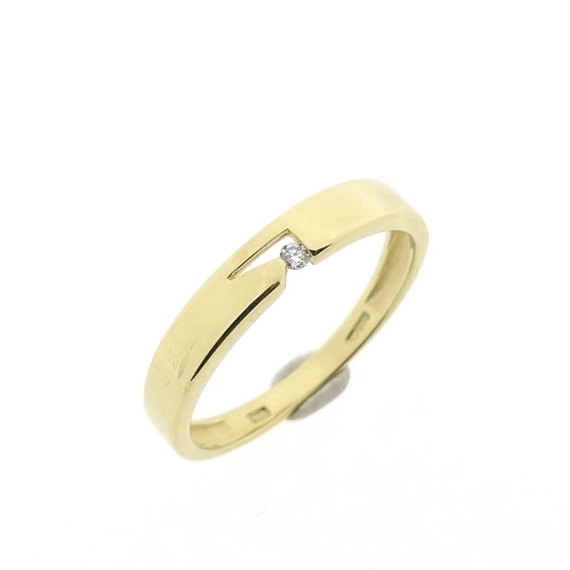 Image 1 of Gold solitaire ring with diamond 0.02 ct.