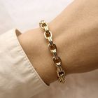 Image 4 of Gold double anchor link bracelet