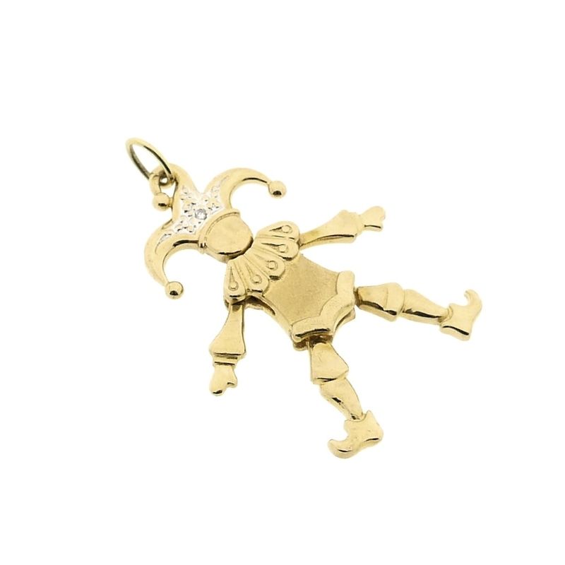 Image 5 of Gold harlequin pendant with diamond | 0.005 ct.