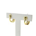 Image 3 of Tricolor gold stud earrings with diamond; 0.04 ct.