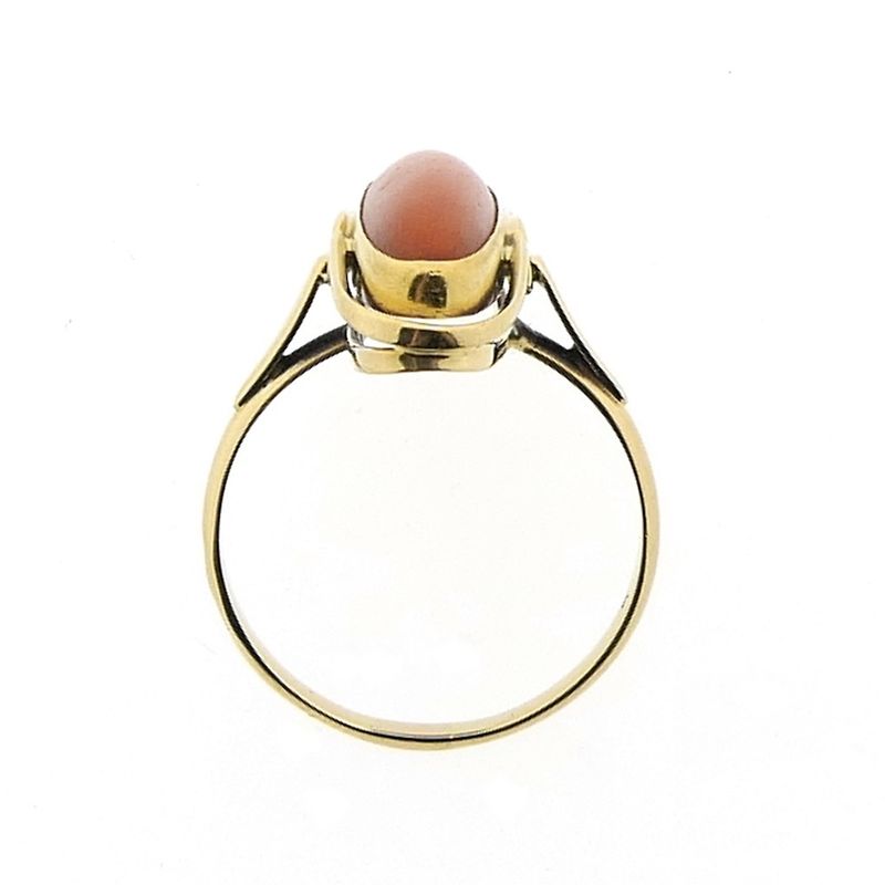 Image 7 of Gold ring with red coral | Vintage