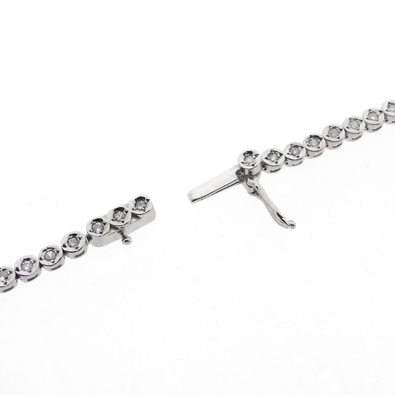 Image 8 of 18K white gold tennis necklace with 3.00 ct. diamonds | 42 cm