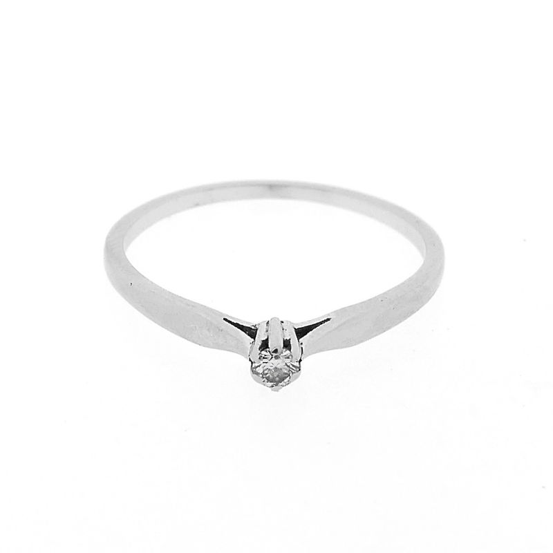 Image 6 of White gold solitaire ring with diamond | 0.06 ct.