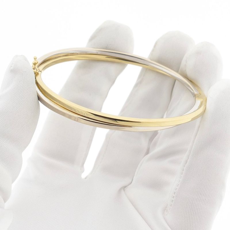 Image 10 of Two-tone gold slave bracelet; Size M/L