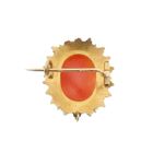 Image 5 of Vintage/antique gold brooch with filigree technique and blood coral