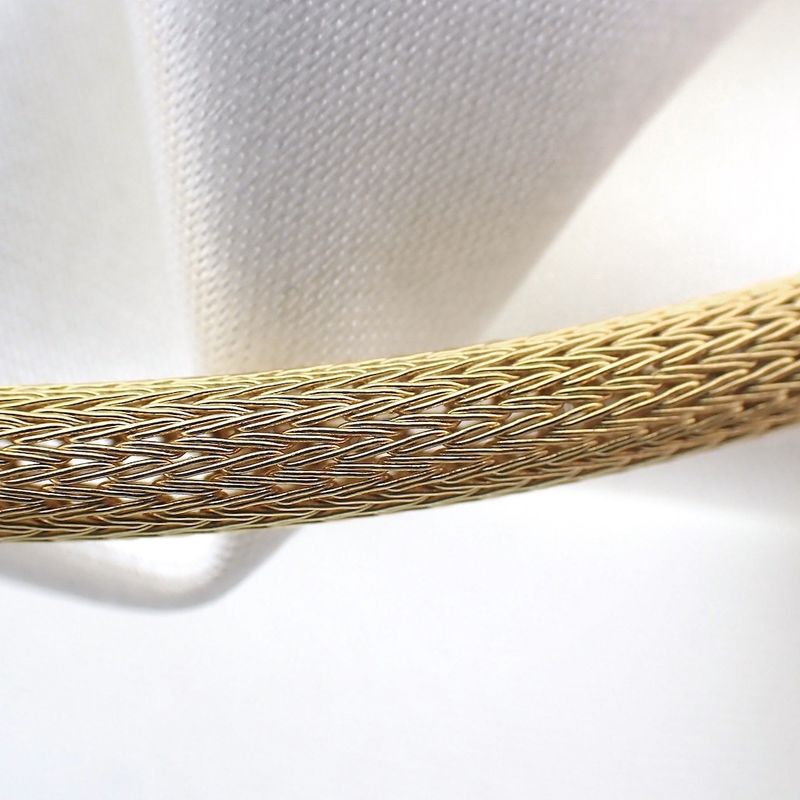 Image 5 of Gold mesh link necklace with pearl pendant